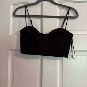 Zara Black Cropped Bralette Top